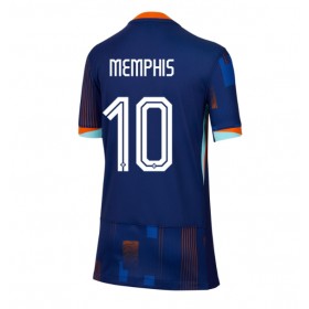 Nederländerna Memphis Depay #10 Borta Kläder Dam EM 2024 Kortärmad